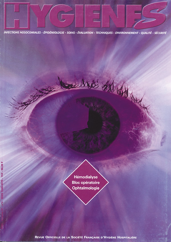 Hygiènes - Volume IX - n°4 - Septembre 2001