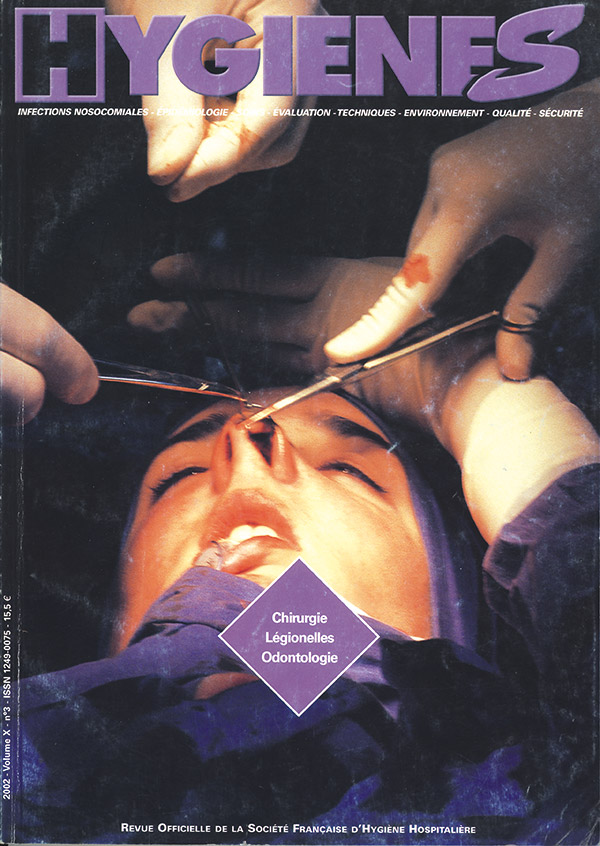 Hygiènes - Volume X - n°3 - Septembre 2002